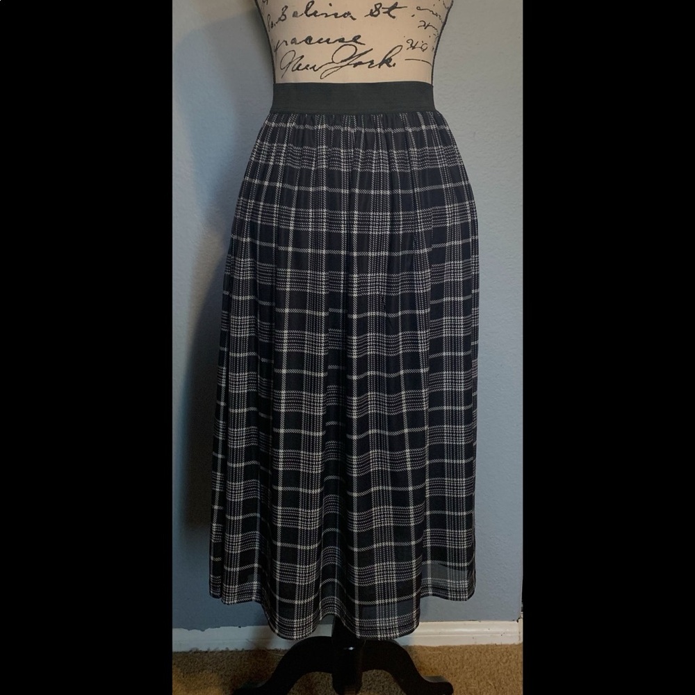 More Than a Tad Plaid Midi Skirt